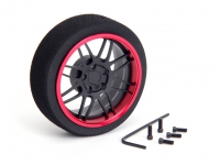 HIROSEIKO Alloy Steering MF Wheel (Flat Black + Red)(8-Spoke)